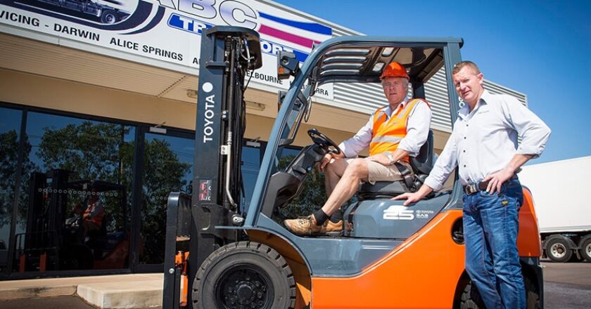 One of ABC Transport's new Toyota 8-Series forklifts.