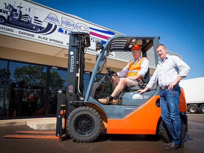 One of ABC Transport's new Toyota 8-Series forklifts.