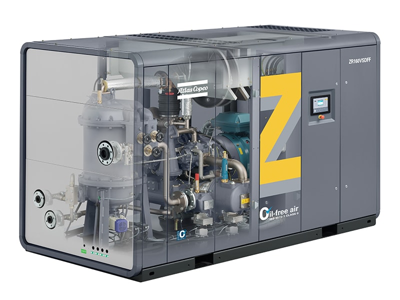 Atlas Copco ZR 160 VSD FF compressor with Variable Speed Drive.