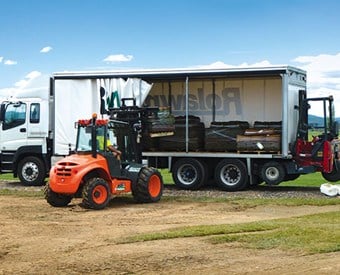 The AUSA proved itself more than competent loading pallets onto the truck directly from the field