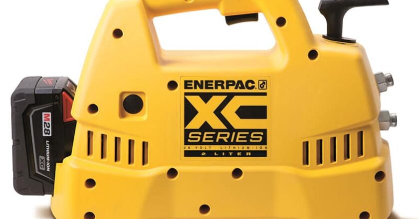 The Enerpac XC handheld hydraulic pump