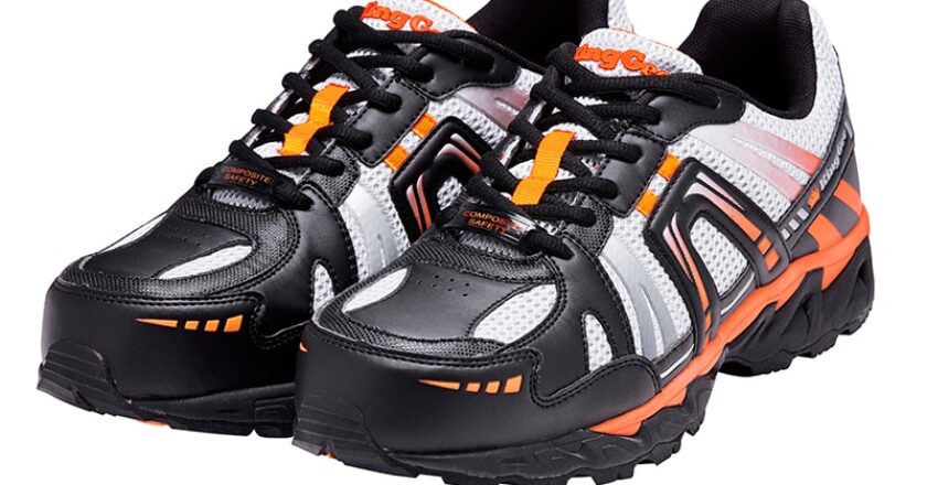 KingGee's Comp-Tec Safety Shoes in black/orange.