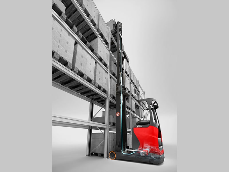 Linde's reach truck operator-assist system,  Dynamic Mast Control.