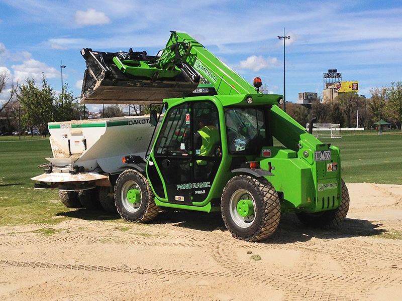 The Merlo P25.6 telehandler.