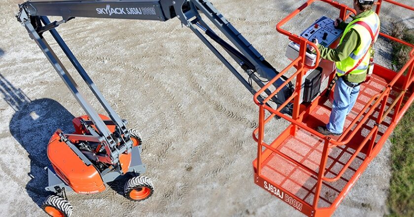 The Skyreach KB63D articulating boom lift