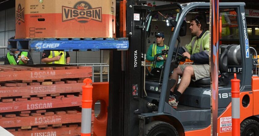 One of the entrants in the 2015 Toyota Forklift Challenge.