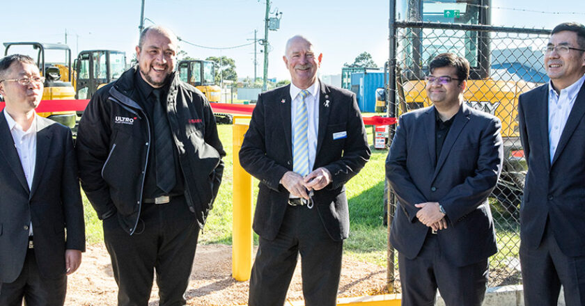 L-R: Kim Lee, Matt Lynch, Cr Graema Moore, Nitin Khanna and Chen Jiayuan