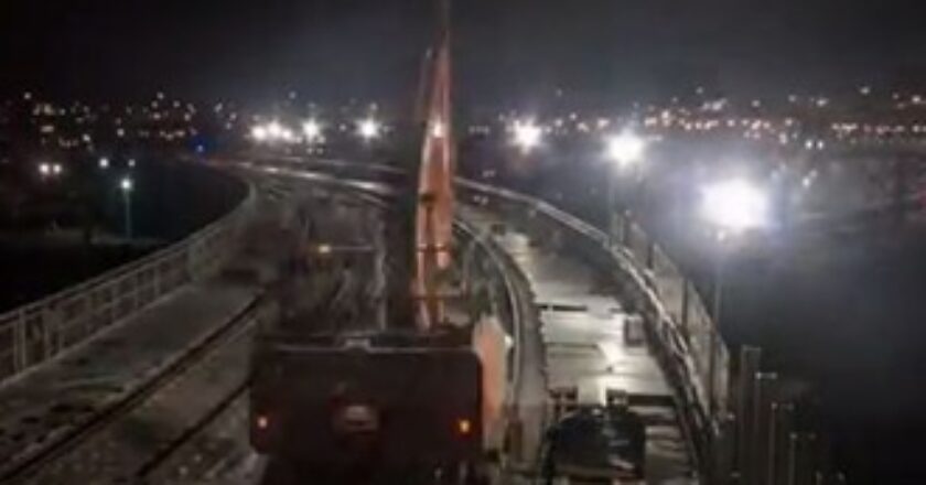 Construction of the Victorian Regional Rail Link's North Melbourne Rail Flyover.
