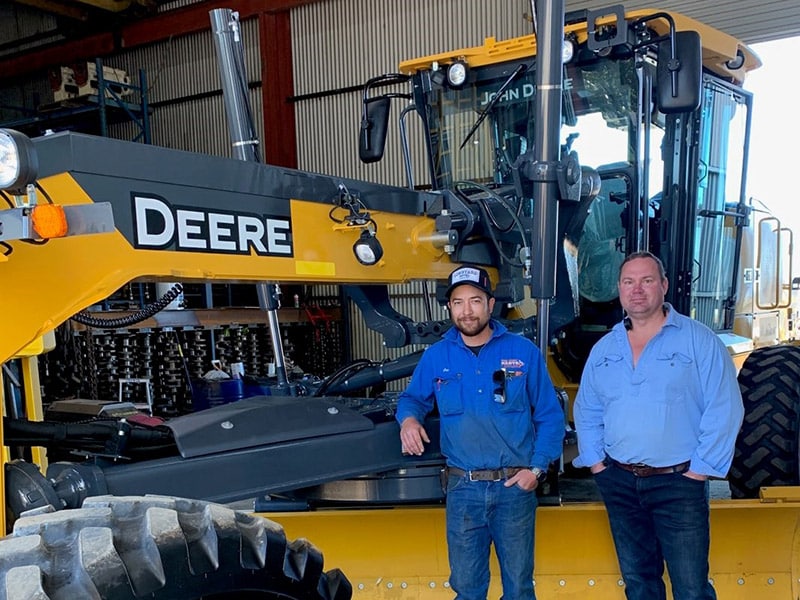 The new John Deere grader acquried by Phil Hunt Parts will be put to work wherever it is needed over the coming months