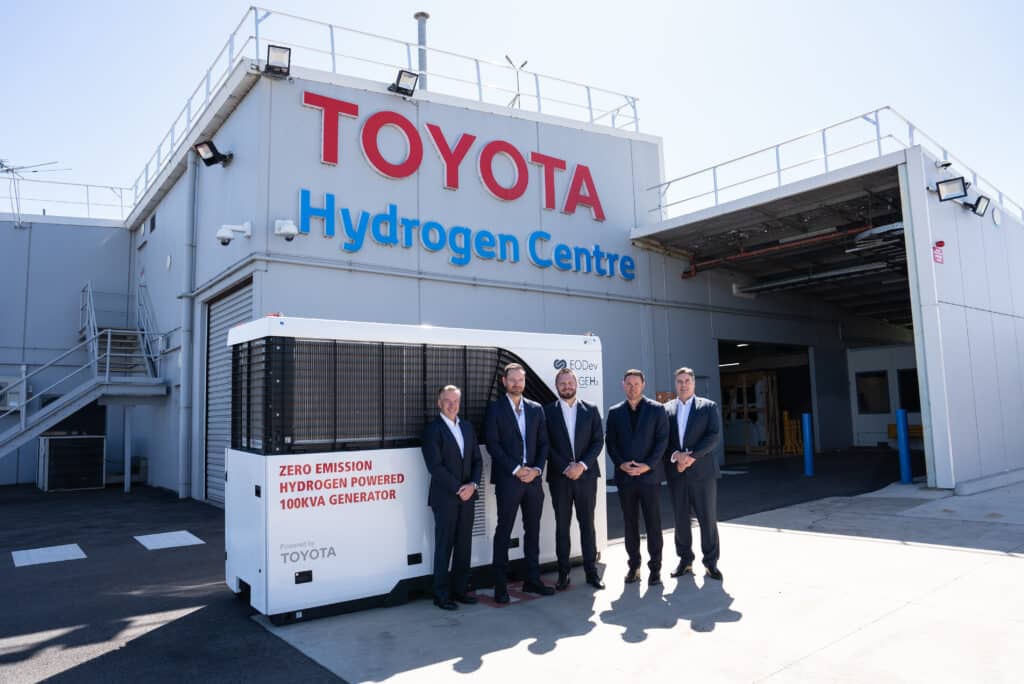 Toyota has partnered with EODev and Blue Diamond Machinery (BDM) to assemble, distribute and sell the GEH2 hydrogen fuel cell generator in Australia