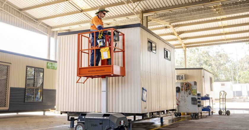 Ausco Modular’s Leonardo Elevated Work Platform in use on site